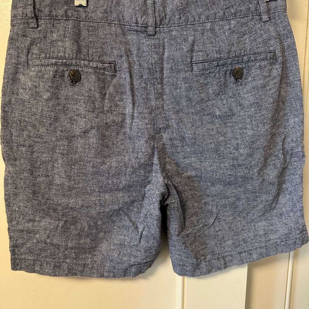 Club Monaco Heathered Blue Flat Front Shorts